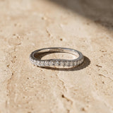 White gold Round Diamond Pavé Curved Wedding Band_202