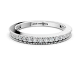 White gold Round Diamond Pavé Eternity Band with Milgrain Edge_12