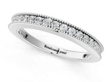 White gold Round Diamond Pavé Eternity Band with Milgrain Edge_13