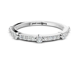 White gold Round Diamond Pavé Eternity Band with Prong Setting_16