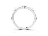 White gold Round Diamond Pavé Eternity Band with Prong Setting_19