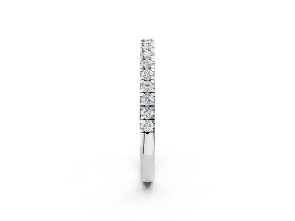 Platinum Round Diamond Pavé Eternity Band with U-Prong Setting