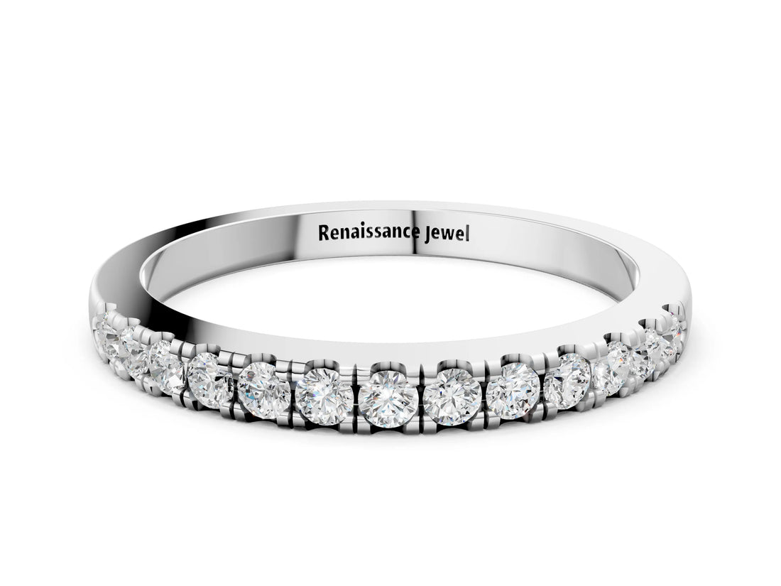 White gold Round Diamond Pavé Eternity Band_12