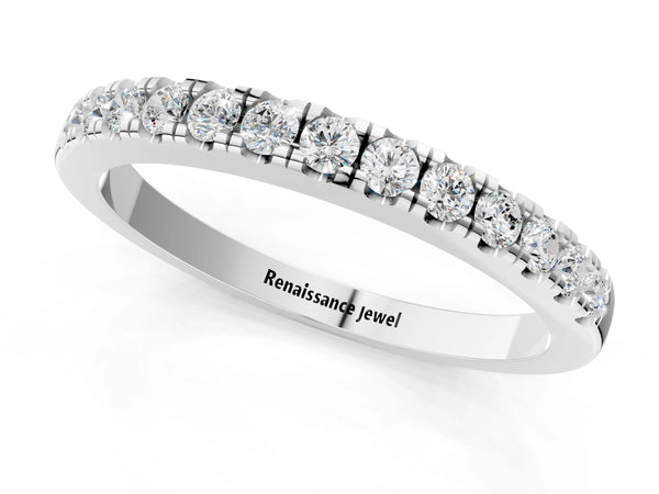 White gold Round Diamond Pavé Eternity Band