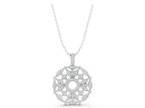 White gold Round Diamond Pavé Filigree Pendant_3