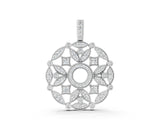 White gold Round Diamond Pavé Filigree Pendant_4