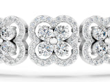 White gold Round Diamond Pavé Flower Motif Tennis Bracelet with Four-Prong Setting_3