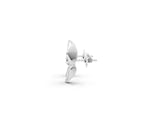White gold Round Diamond Pavé Flower Stud Earrings_1