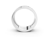 Silver Round Diamond Pavé Greek Key Mens Band