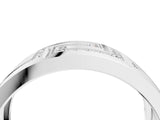 Silver Round Diamond Pavé Greek Key Mens Band