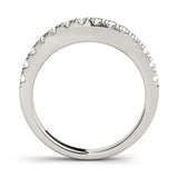 10K White Gold Round Diamond Pavé Half Eternity Band with Shared Prong Setting