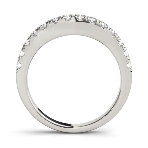 White gold Round Diamond Pavé Half Eternity Band with Shared Prong Setting 1