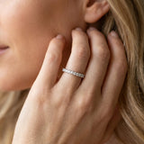 White gold Round Diamond Pavé Half Eternity Band with Shared Prong Setting_131