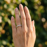 White gold Round Diamond Pavé Half Eternity Band with Shared Prong Setting_134
