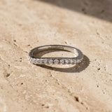 White gold Round Diamond Pavé Half Eternity Band with Shared Prong Setting_135