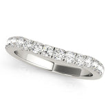 10K White Gold Round Diamond Pavé Half Eternity Band with Shared Prong Setting