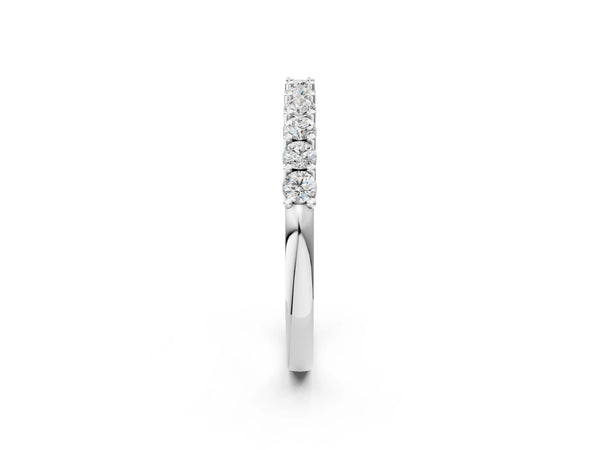 White gold Round Diamond Pavé Half-Eternity Band