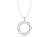 White gold Round Diamond Pavé Infinity Pendant with Prong Setting_7