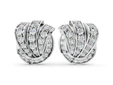 White gold Round Diamond Pavé Knot Stud Earrings