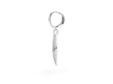 White gold Round Diamond Pavé Leaf Huggie Drop Earrings_5