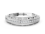 White gold Round Diamond Pavé Milgrain White Gold Eternity Band_12