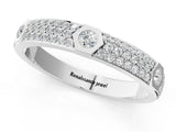White gold Round Diamond Pavé Promise Ring with Round Diamond Accents_1