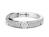 White gold Round Diamond Pavé Promise Ring with Round Diamond Accents