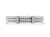 White gold Round Diamond Pavé Rope Bracelet with Box Clasp