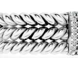 White gold Round Diamond Pavé Rope Bracelet with Box Clasp_3