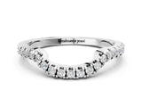 White gold Round Diamond Pavé-Set Contoured Wedding Band_24
