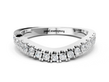 White gold Round Diamond Pavé Set Curved Band with Shared Prong Setting_12