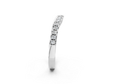 White gold Round Diamond Pavé Set Curved Band with Shared Prong Setting_14