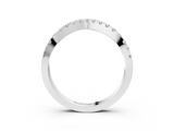 White gold Round Diamond Pavé Set Curved Band with Shared Prong Setting_15