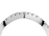 White gold Round Diamond Pavé Set Curved Band with Shared Prong Setting_16