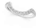 White gold Round Diamond Pavé Set Curved Band with U-Prong Setting_13