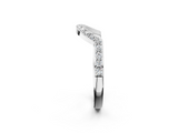 White gold Round Diamond Pavé Set Curved Band with U-Prong Setting_14