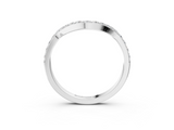 White gold Round Diamond Pavé Set Curved Band with U-Prong Setting_15