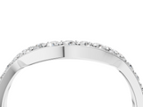 White gold Round Diamond Pavé Set Curved Band with U-Prong Setting_16