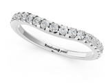White gold Round Diamond Pavé Set Curved Wedding Band_160