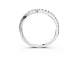White gold Round Diamond Pavé Set Curved Wedding Band_161