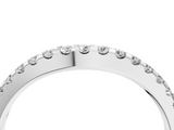 White gold Round Diamond Pavé Set Curved Wedding Band_172