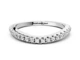White gold Round Diamond Pavé Set Curved White Gold Band_12