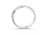 White gold Round Diamond Pavé Set Curved White Gold Band_15