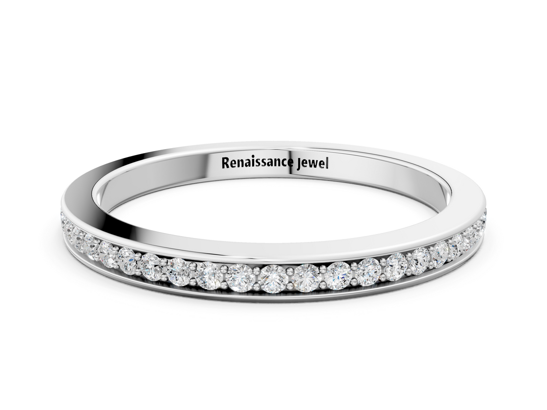 White gold Round Diamond Pavé Set Eternity Band with Channel Setting_12