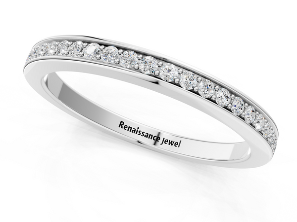 Platinum Round Diamond Pavé Set Eternity Band with Channel Setting