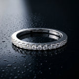 White gold Round Diamond Pavé Set Eternity Band with Micro Prong Setting_93