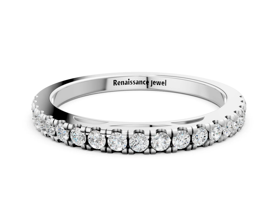 White gold Round Diamond Pavé Set Eternity Band_10