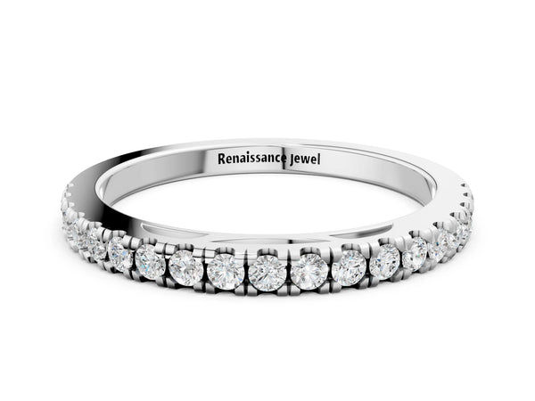 White gold Round Diamond Pavé Set Eternity Band