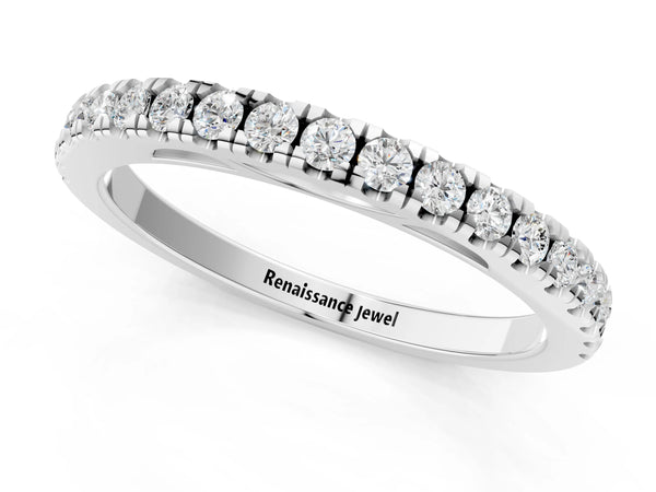 Platinum Round Diamond Pavé Set Eternity Band