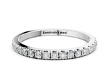 White gold Round Diamond Pavé Set Half Eternity Band with Shared Prong Setting_173